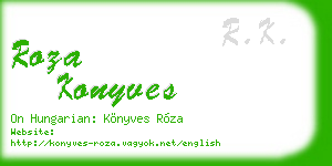 roza konyves business card